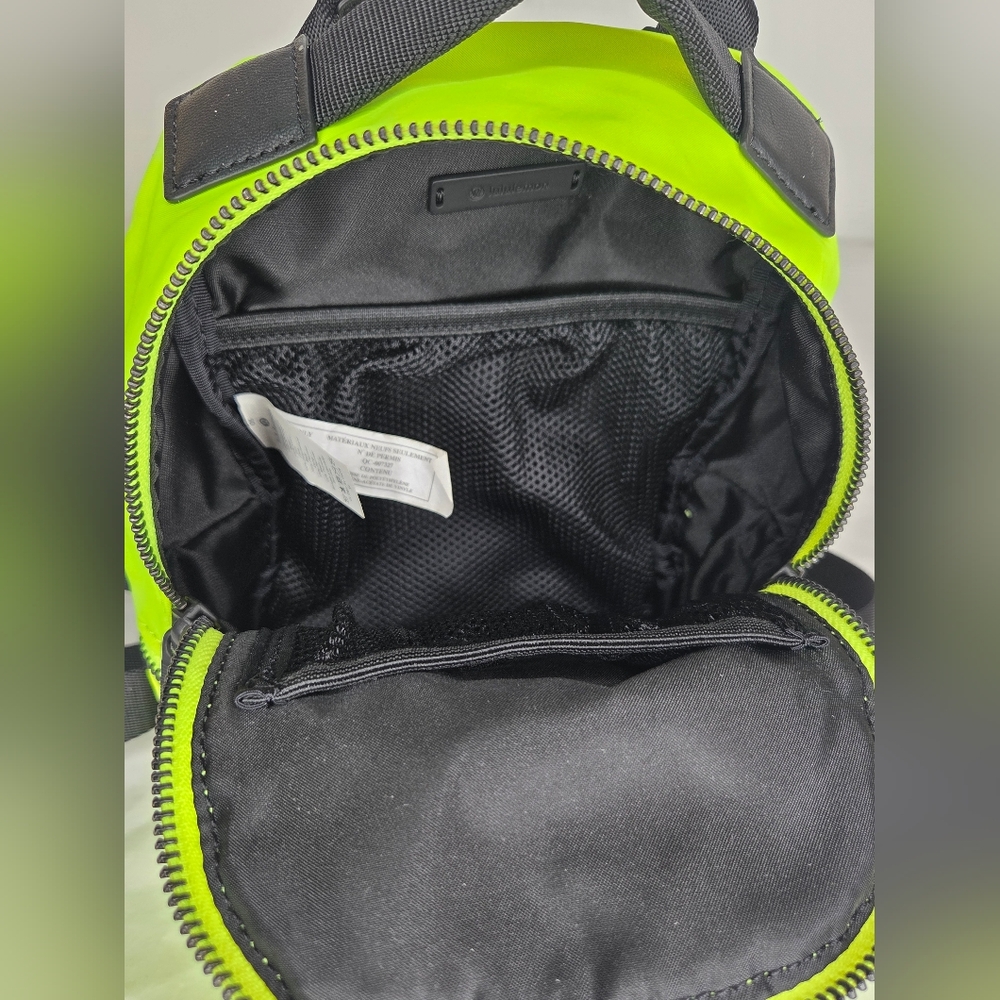 Lululemon 9"x9"inch Micro Neon Green/black Women's BackpackCity Adventurer - Picture 6 of 14